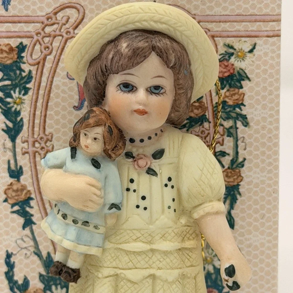 Jan‎ Hagara Emily 1988 Vintage Porcelain Figurine Girl with Doll Original Box